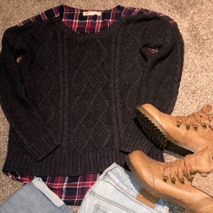 Sweater plaid & boots